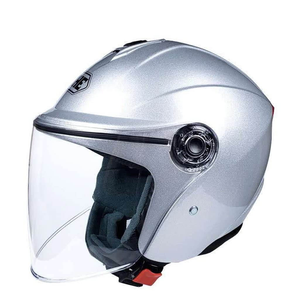 Open-Face Helme für Motocross Helme 3/4 Halley Retro Double Lenses ABS Frühling Herbst Sportbikes Motorrad Off-Road Motorrad UV-Schutz Herausnehmbares Innenfutter Mann Frauen von MOTESEN