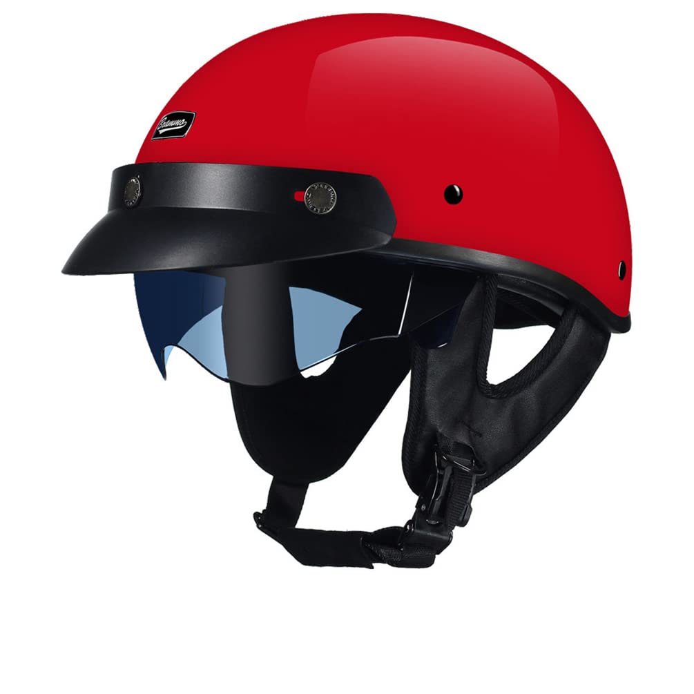 Paar Roller Motorrad Halbgesichtshelm Motorrad Herren Motorradhelm Motorrad für Frauen Halbgesichts Sonnenschutz und UV-Schutz Gafas von MOTESEN