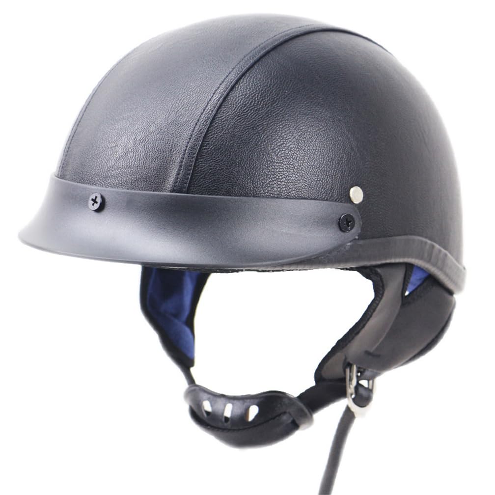 Sturzhelme Straßenzulassung Halley Retro Halbhelme für Moto Helm ABS Leder Frühling-Sommer Cruiser Mann Herren Kollisionsvermeidung von MOTESEN