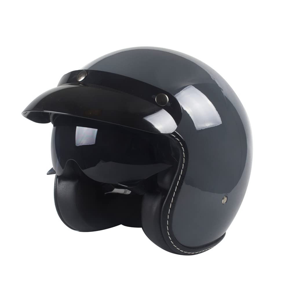 Vintage 3/4 Open Face Motorradhelm DOT Casco Moto für Harley Motorrad Zubehör Männer Moto Helme Zertifiziert Retro Motorradhelm Cafe Racer von MOTESEN