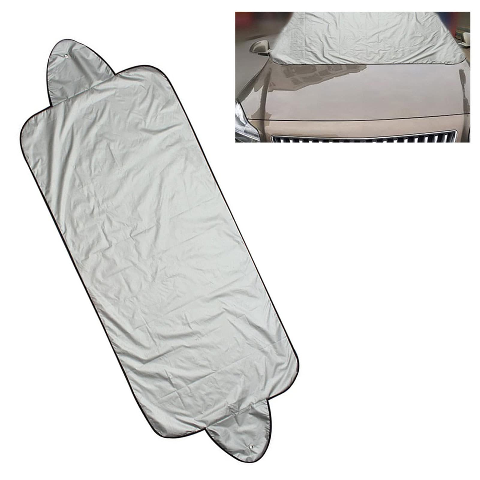 Windschutzscheiben-Schneeabdeckungen, Auto-Windschutzscheiben-Schneeabdeckungen, Auto-Sonnenschutz, Schnee-Eisentfernungsschutz mit 2 Saugnäpfen, Polyester-Taft-Sonnenschutz, silberbeschichteter von MOTHAF