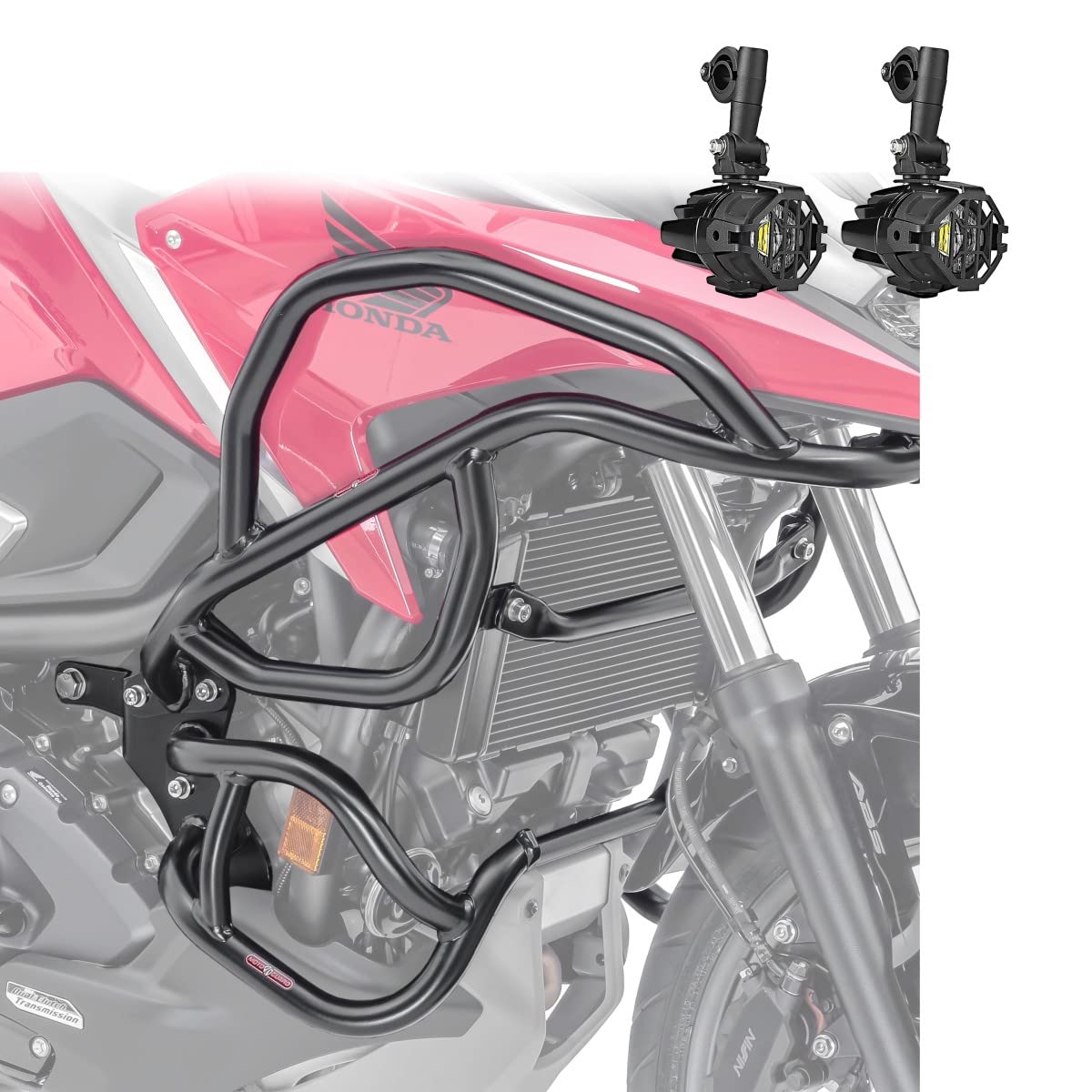 Set Sturzbügel + Scheinwerfer für Honda NC 750 X 21-24 schwarz von MOTO GUARD