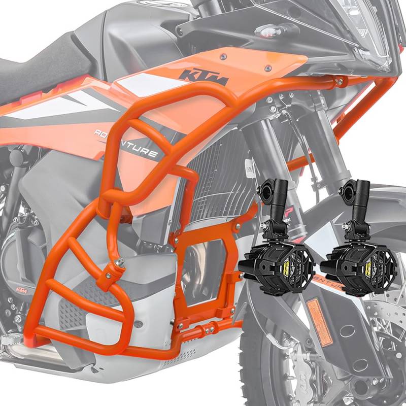 Set Sturzbügel + Zusatzscheinwerfer für KTM 790/890 Adventure 23-24 SH27 orange von MOTO GUARD