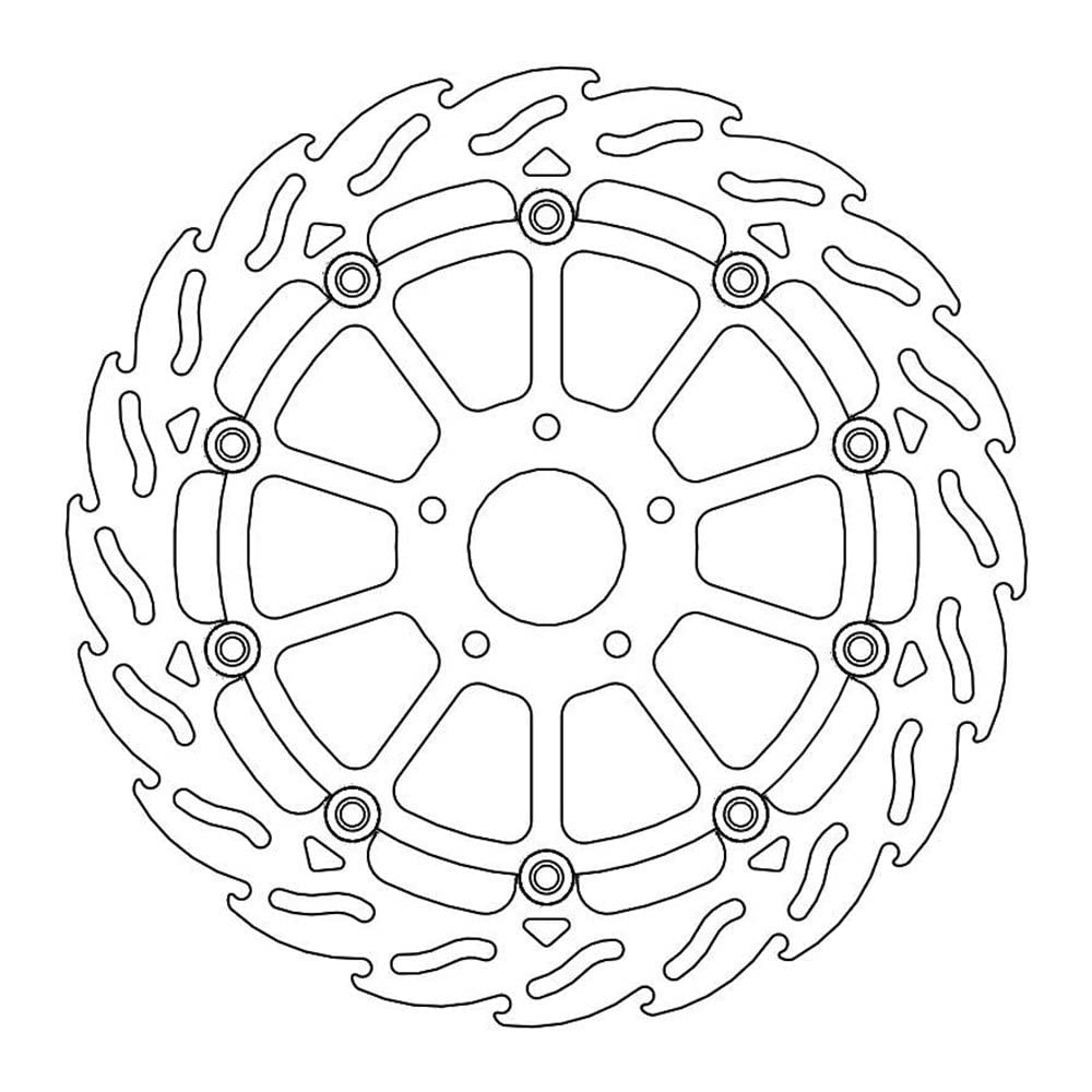 Street Front Left Brake Disk Flame Floating for optimal cooling and... von MOTO-MASTER