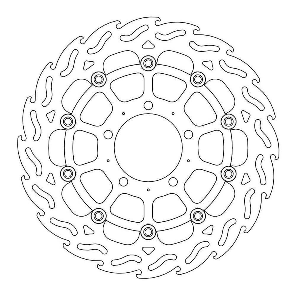 Street Front Left Brake Disk Flame Floating for optimal cooling and... von MOTO-MASTER