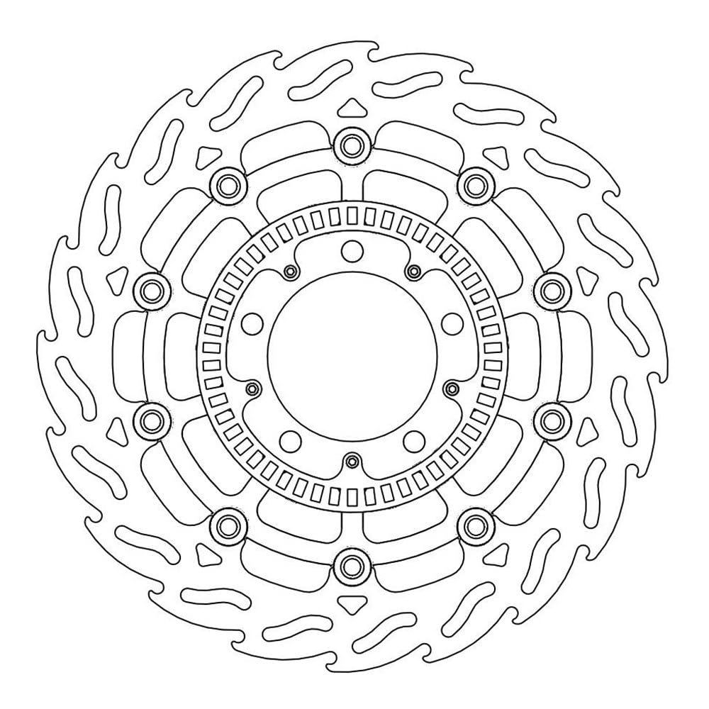 Street Front Left Brake Disk Flame Floating for optimal cooling and... von MOTO-MASTER