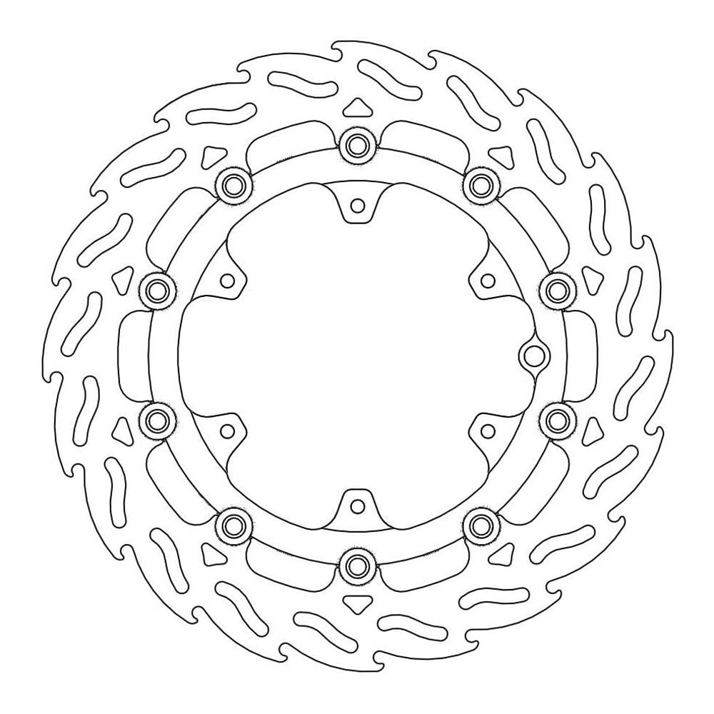 Street Front Right Brake Disk Flame Floating for optimal cooling and... von MOTO-MASTER