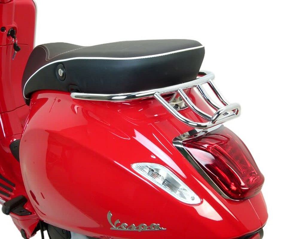 MOTO NOSTRA Gepäckträger hinten Chrom, mit Soziushaltegriff kompatibel für Vespa Primavera 50, 125 ABS IGET, Sport, Sprint von MOTO NOSTRA