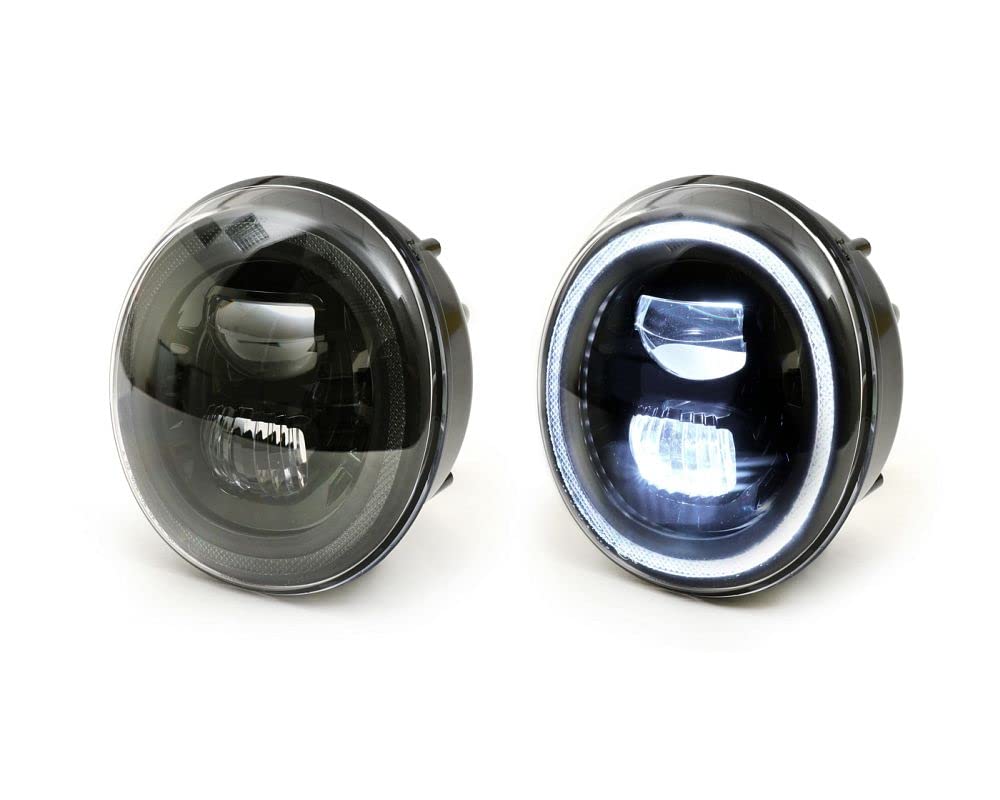 MOTO NOSTRA Scheinwerfer LED HighPower mit schwarzem Reflektor kompatibel für GTS i.e. Super 125, 300, GT, GTS, GTL von MOTO NOSTRA