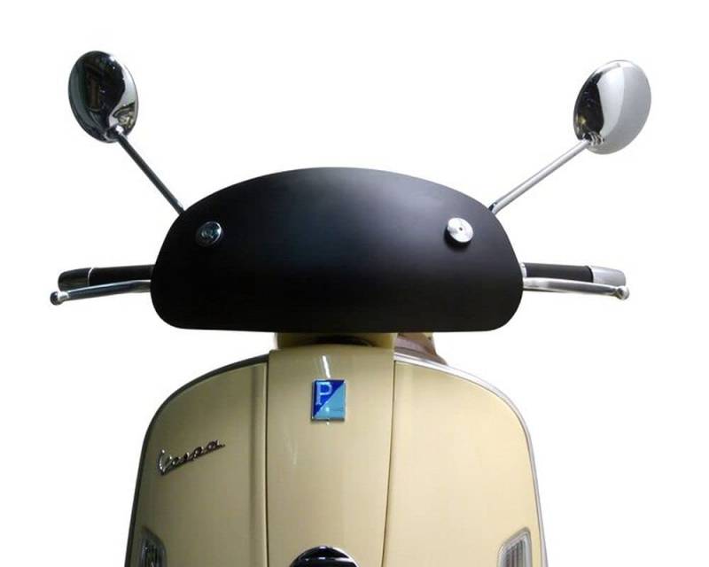 MOTO NOSTRA Windschutzscheibe schwarz matt 435 x 195mm kompatibel für Vespa GTV, GT 60, Roller, Scooter von MOTO NOSTRA