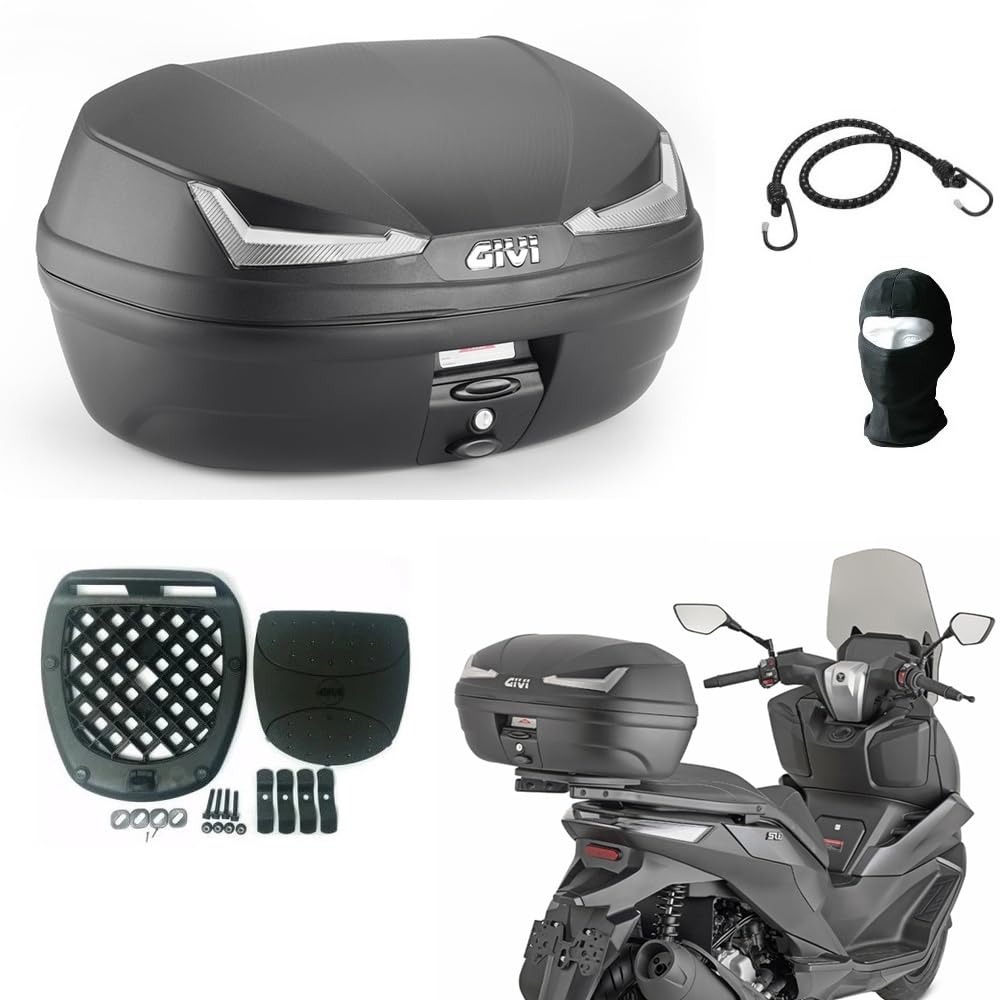 KOMPATIBEL MIT 1340 Electra Glide Ultra Classic-FLHTCU MONOLOCK-TOPCASE 45-Liter-Koffer FÜR Motorrad-Roller Kofferraum MIT GERÄUCHERTEN Reflektoren INKLUSIVE Platte UND KIT von MOTO SPORT MONDO