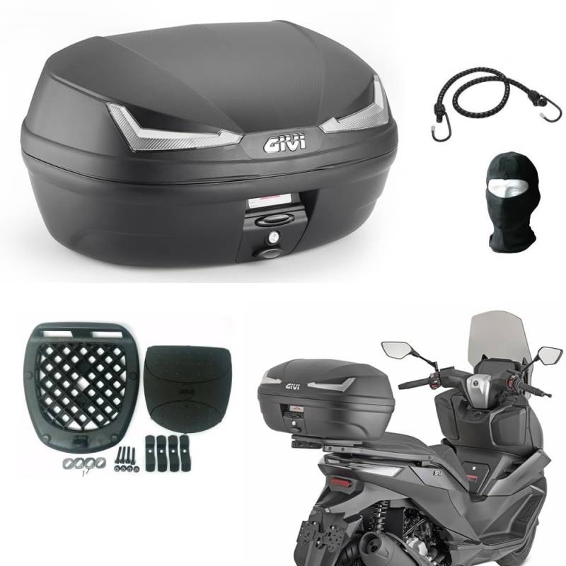 KOMPATIBEL MIT 1450 Road King INIEZIONE FLHRI MONOLOCK-TOPCASE 45-Liter-Koffer FÜR Motorrad-Roller Kofferraum MIT GERÄUCHERTEN Reflektoren INKLUSIVE Platte UND KIT von MOTO SPORT MONDO