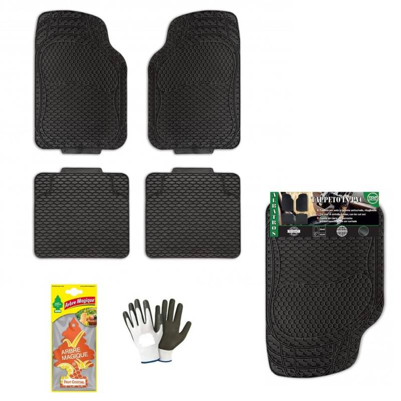 KOMPATIBEL MIT AC Set MIT 4 AUTOMATTEN, PVC-Teppich, rutschfest, RÜCKENFORMBAR, MIT VORSCHNITT. VORDERSEITE: 69X45, RÜCKSEITE: 42X45 von MOTO SPORT MONDO