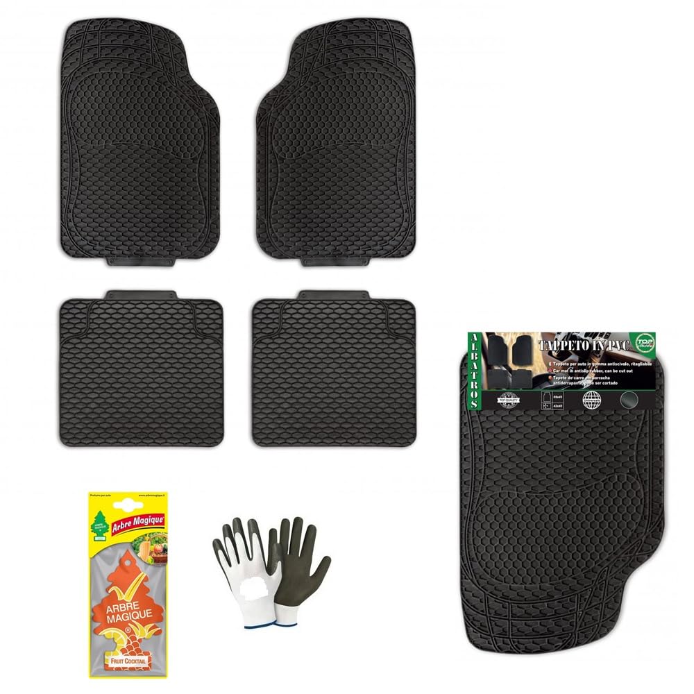 KOMPATIBEL MIT BMW Gran Tourer Set MIT 4 AUTOMATTEN, PVC-Teppich, rutschfest, RÜCKENFORMBAR, MIT VORSCHNITT. VORDERSEITE: 69X45, RÜCKSEITE: 42X45 von MOTO SPORT MONDO