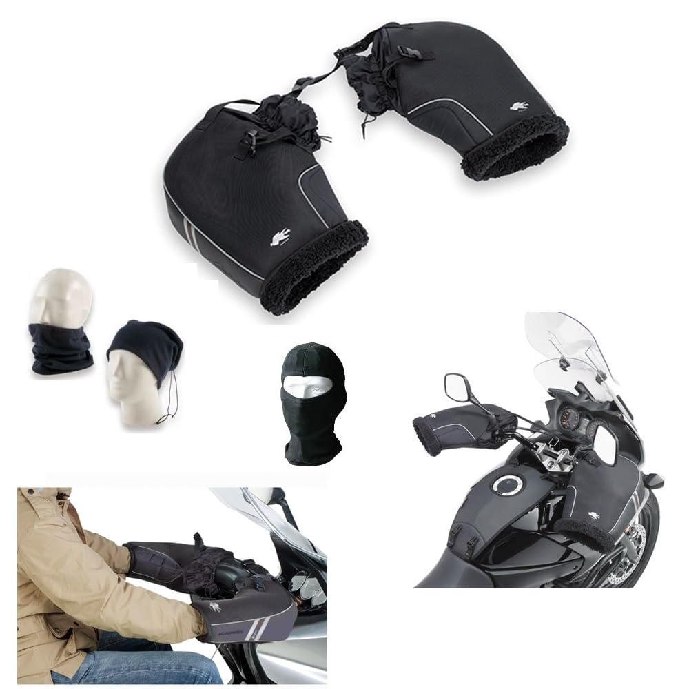 KOMPATIBEL MIT KYMCO TOP Boy 50 Off wasserdichte REGENFESTE HANDSCHÜTZE AUS Nylon FÜR WARME HÄNDE HANDABDECKUNGEN FÜR INTERNE Motorrad-ROLLERGRIFFE AUS Pelz von MOTO SPORT MONDO