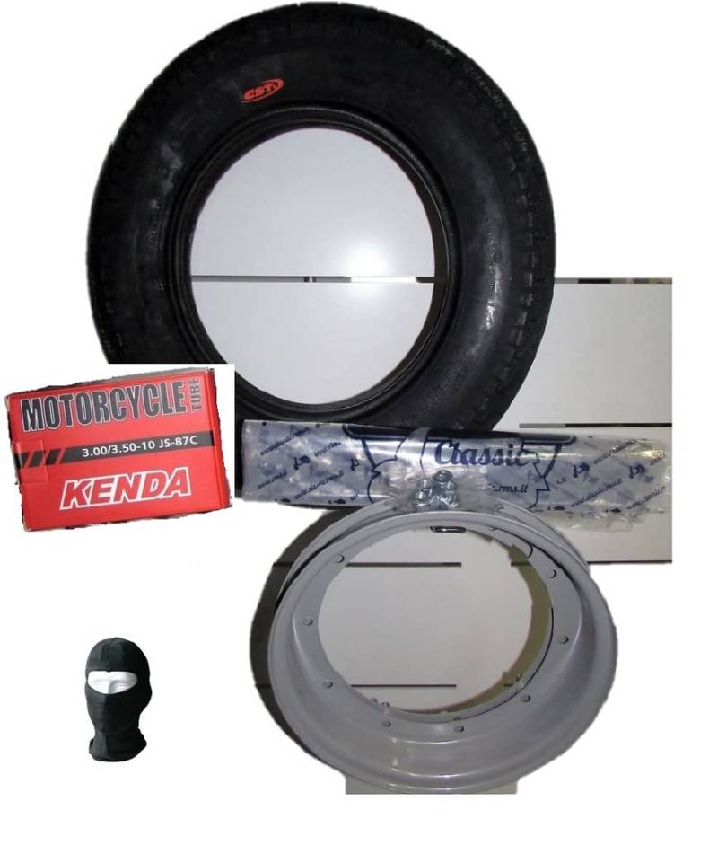 KOMPATIBEL MIT PIAGGIO VESPA 50 FL 1990 V5N1T RADSET VESPA 1 SET GUMMIC CST 4 JAHRESZEITEN 3.00-10 + SCHLAUCH KENDA + KENDA SCHLAUCH + FELGE C900 von MOTO SPORT MONDO