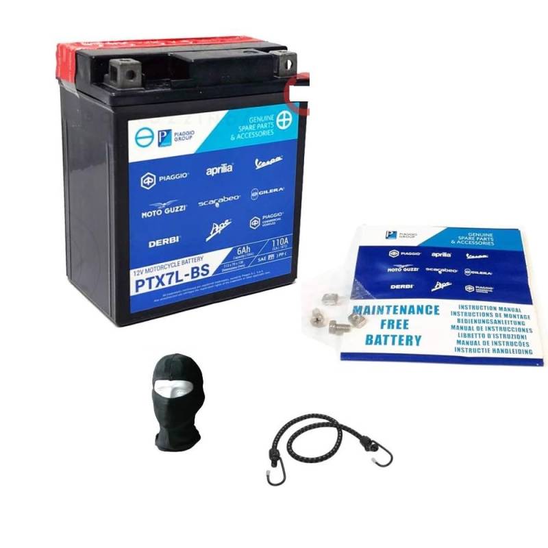 KOMPATIBEL MIT Piaggio Vespa Primavera 4T 3V E5 50 pro Jahr 2020 al 2022 Batterie YTX7L-BS-PTX7L-BS Wird GELADEN UND BEREIT GELIEFERT. 6AH Ampere 12 Volt 113X70X130MM BATTERIEN von MOTO SPORT MONDO