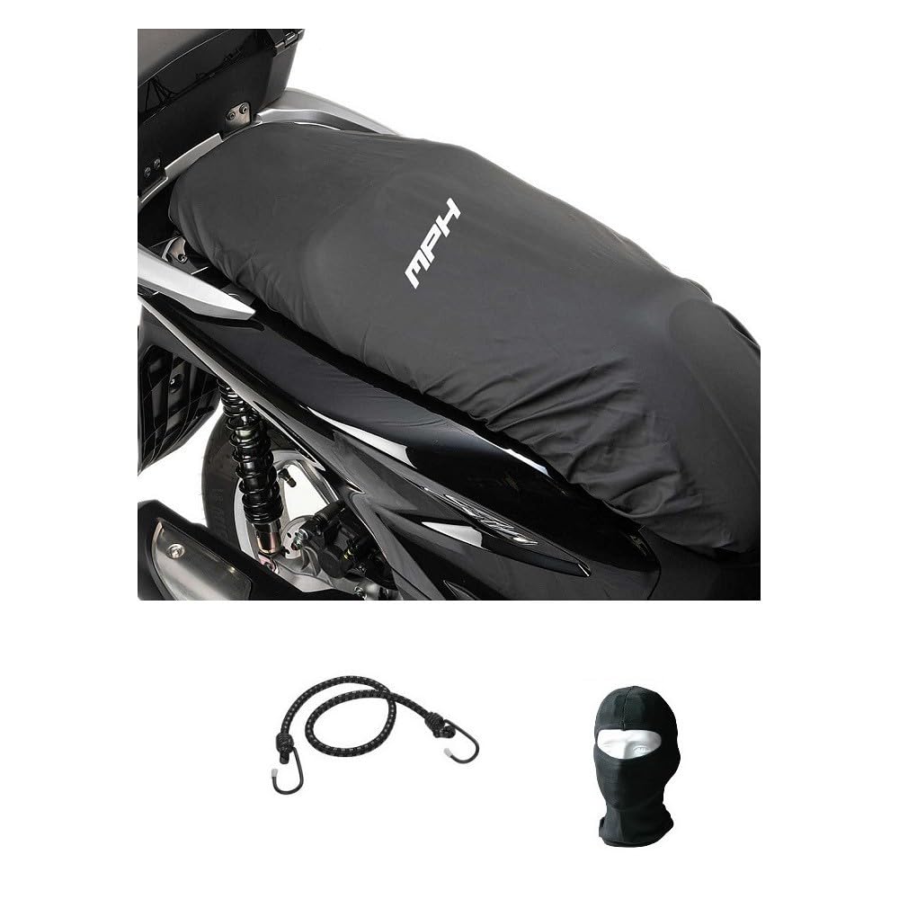 Kompatibel mit ADLY SUSONIC 125 Katze, wasserdichter Sitzbezug aus Polyester, wasserdicht, für Motorrad, Roller, mit Gurt, 125 x 75 cm von MOTO SPORT MONDO