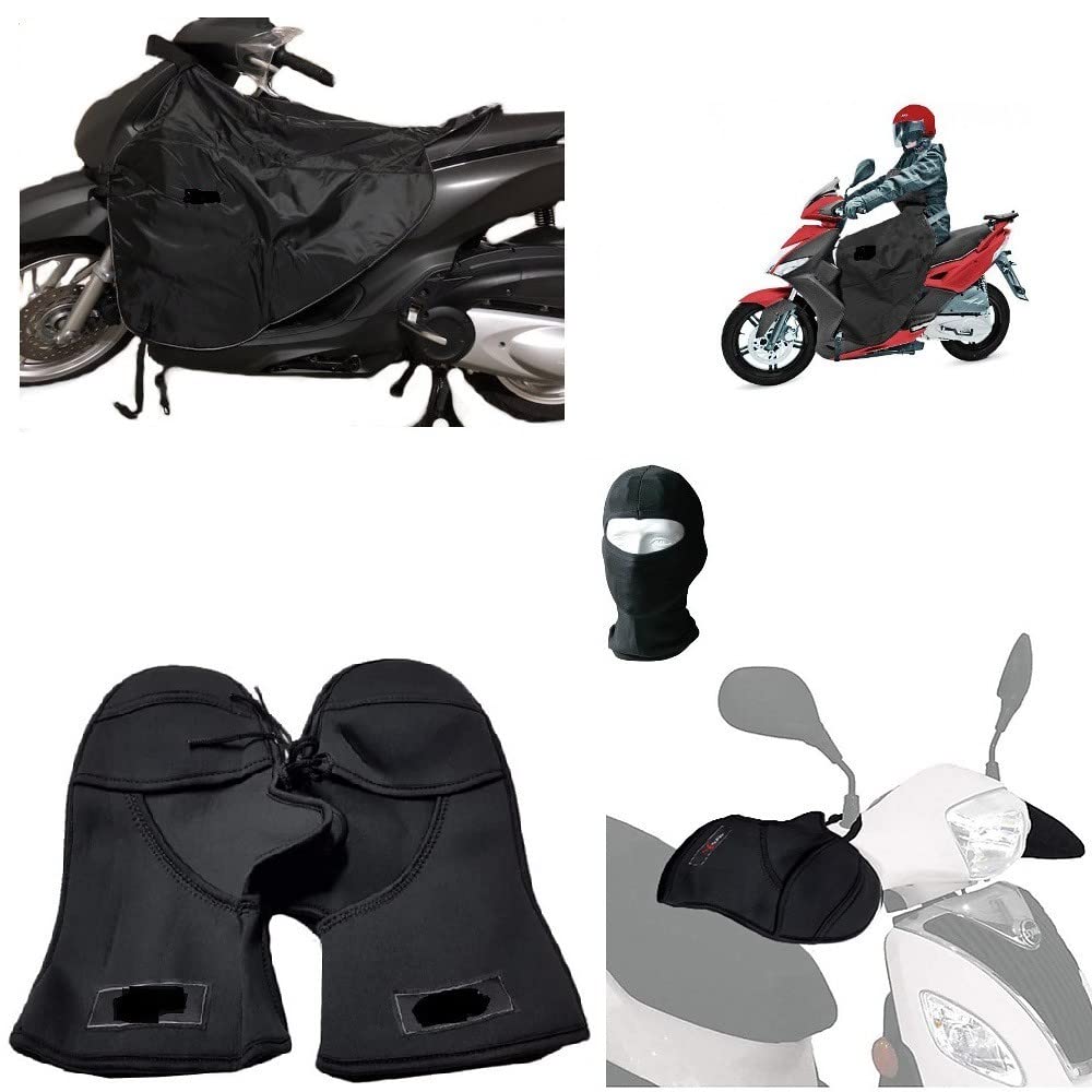 Kompatibel mit Piaggio Liberty 50 2T Beinabdeckung, wasserdichte Schürze, Thermodecke + Universal-Handschutz für Scooter von MOTO SPORT MONDO