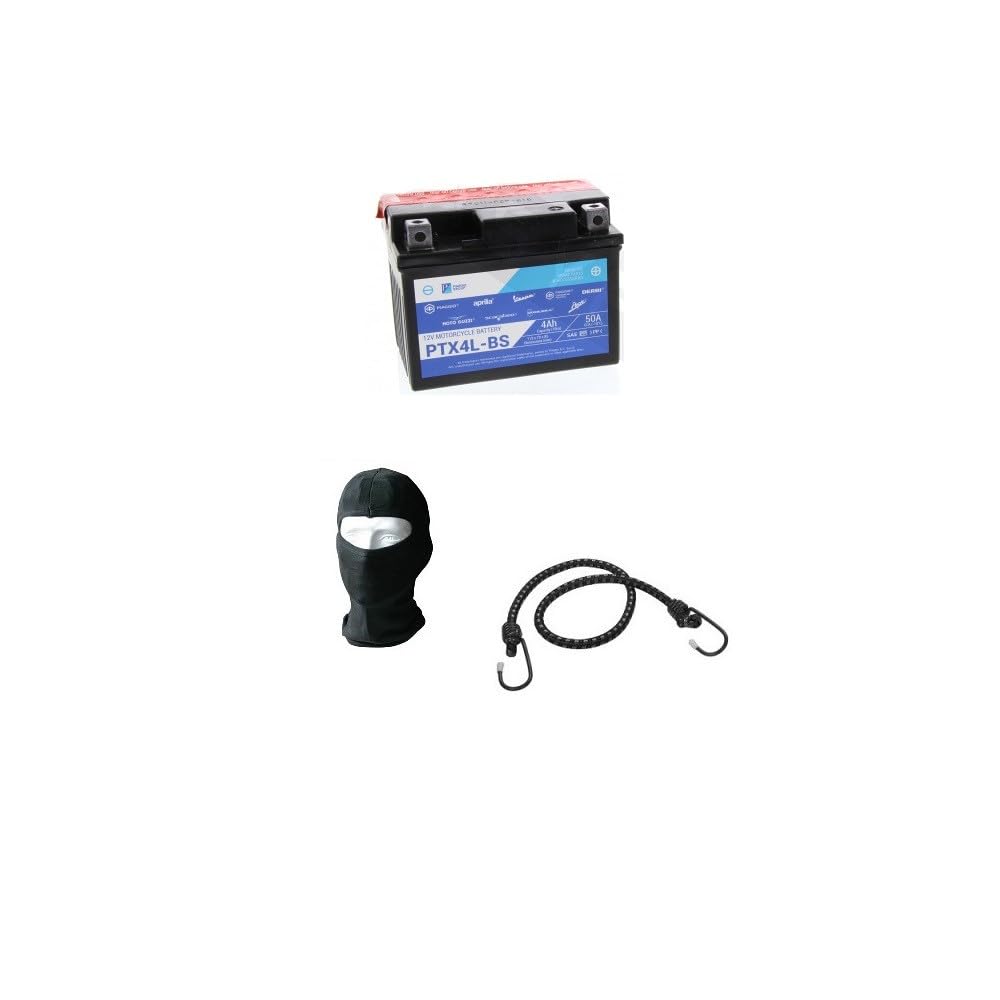 Kompatibel mit Suzuki AY Katana AC 50 ab 1997 bis 2004. Batterie PTX4-BS, identische YUASA YTX4-BS, Lieferung geladen und einsatzbereit, 4 Ah, 12 V, 114 x 71 x 86 mm von MOTO SPORT MONDO