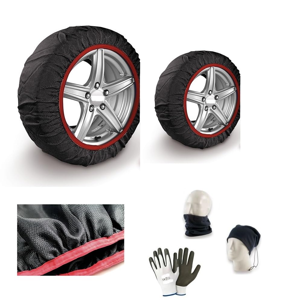 Reifen-SCHNEESOCKEN 245/40R18 SCHNEEISOCKENGRÖSSE L (68073) Paar SCHNEESOCKEN AN ANTRIEBSRÄDERN, Auto-Fahrzeug-SCHNEESOCKEN, ZUGELASSENE Arctic-SOCKEN von MOTO SPORT MONDO