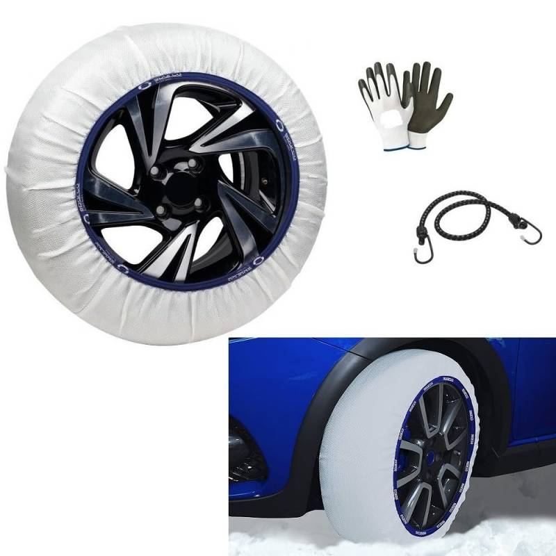 SCHNEESOCKEN FÜR REIFEN 185/70 R17 CALZANEVE GRÖSSE XL FÜR AUTORAD 1 PAAR SCHNEESOCKEN ICE AUS GEPRÜFTEM SPARCO SCHNEESOCKEN SILENTE ERSATZKETTE von MOTO SPORT MONDO