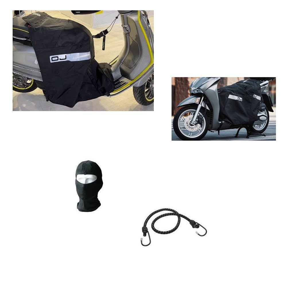 SCHÜRZE BEINSCHUTZ FÜR SCOOTER MAXISCOOTER OJ FAST PLUS THERMISCHE ABDECKUNG MIT WASSERDICHEM SCHUTZ UNIVERSAL SCHWARZ von MOTO SPORT MONDO