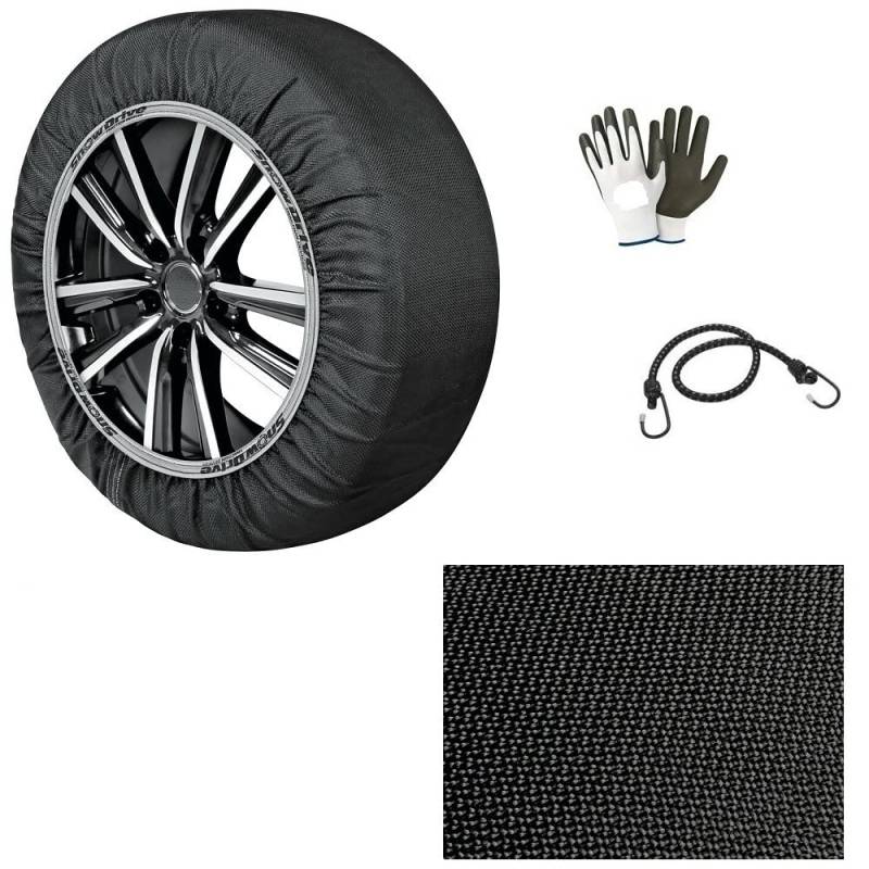 Schneesocken für Reifen 145/80R14 Felge 14 (17141) TAGLIA S Paar Schneesocken für Autos zugelassen passend für Schneesocken für Eis von MOTO SPORT MONDO