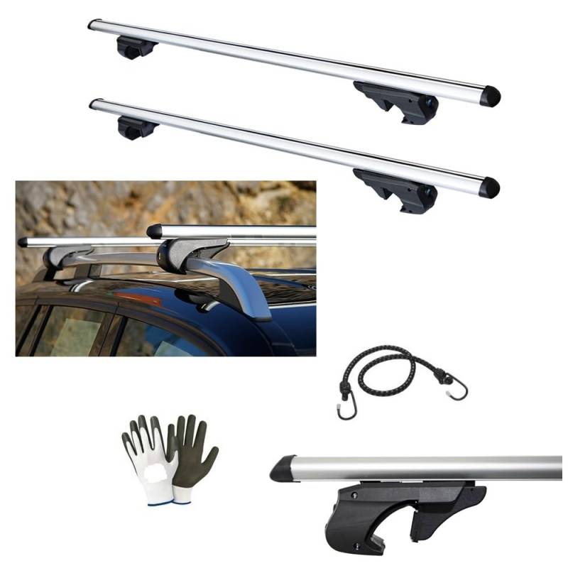 für Jeep Cherokee 2009 DACHTRÄGER FÜR Auto 135 cm BAR FÜR PKW MIT RELING Nicht VOLLSTÄNDIG AUF DEM Dach BEFESTIGT AUS Aluminium GENEHMIGT von MOTO SPORT MONDO