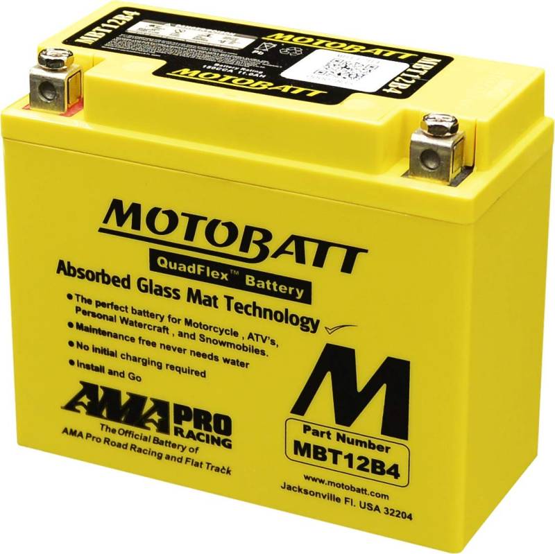 MotoBatt Batterie MBT12B4 vollständig versiegelt CT12B, ct12b-bs (6) von MOTOBATT