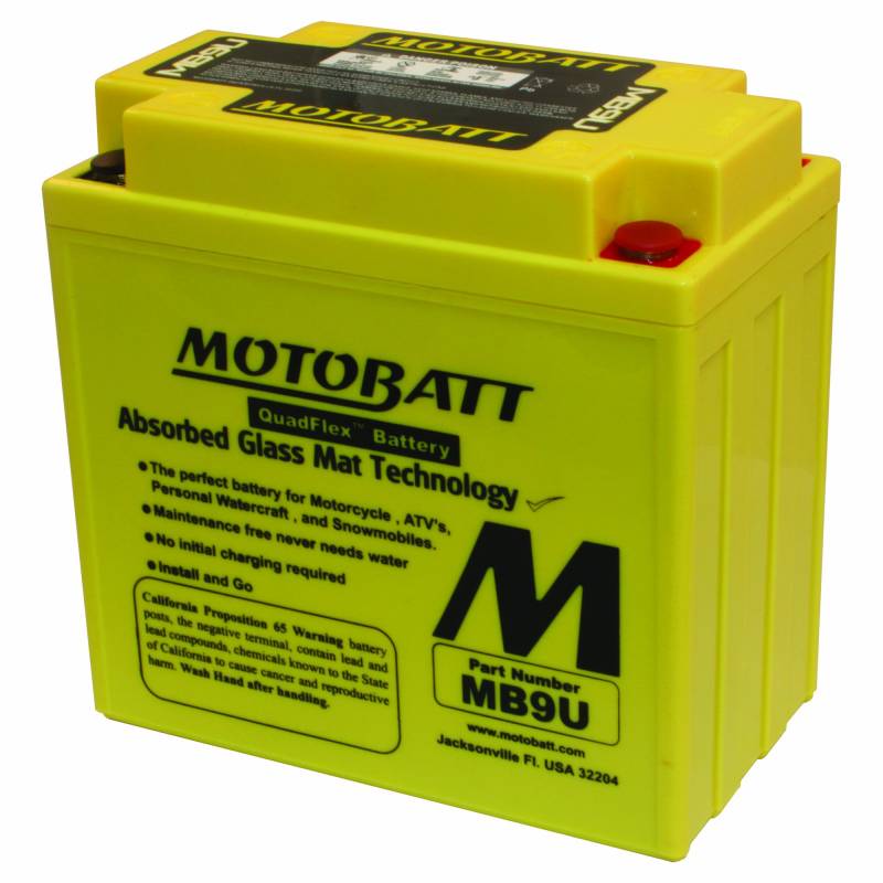 MotoBatt MB9U (12V 11 Amp) 140CCA Factory Activated QuadFlex AGM Battery von MOTOBATT