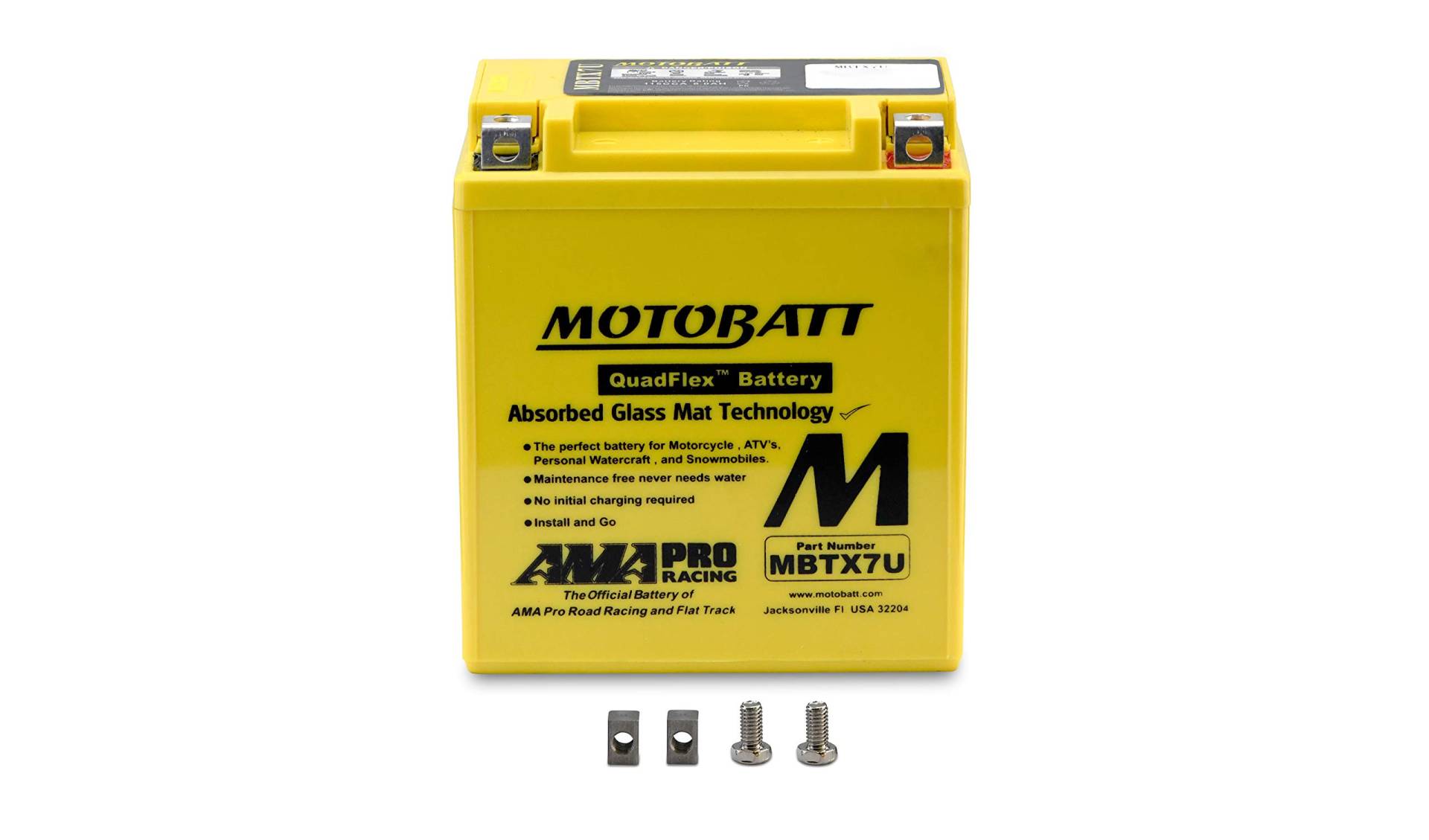 Motobatt Batterie MBTX7U 12V 8AH CCA:115A YTX7LBS L: 114mm x H:128mm x W:70mm von MOTOBATT