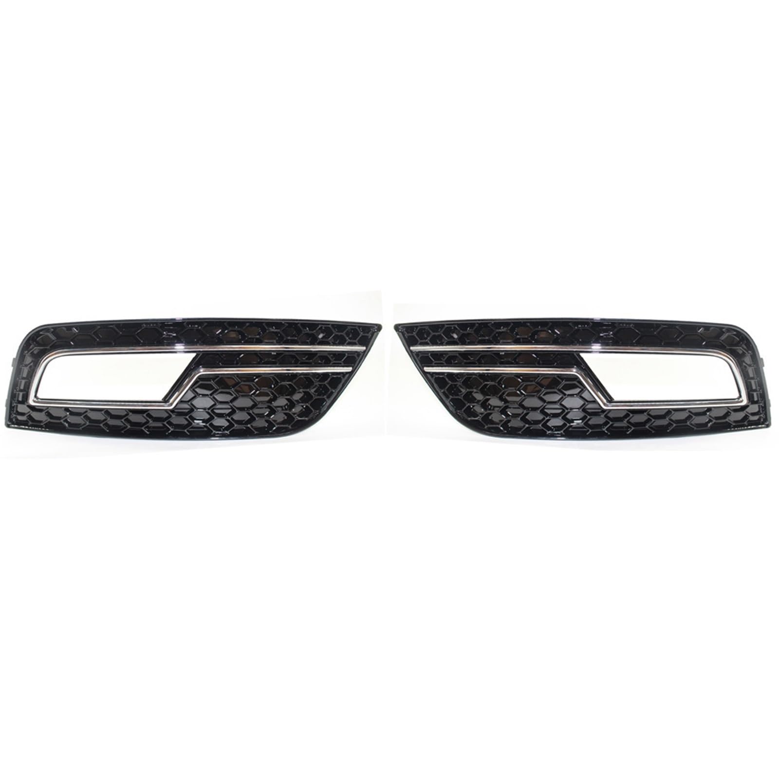 MOTOHIRO Chrom-schwarzes Wabennetz, Auto-Frontstoßstange, Nebelscheinwerfer-Gitter-Abdeckung, passend for Audi A4 B8.5 Standard Edition 2013–2016, Nebelscheinwerfer-Grill Nebelscheinwerfergitter (Siz von MOTOHIRO