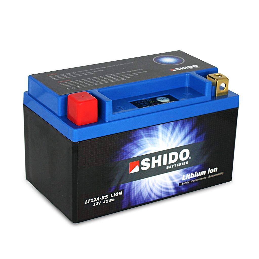 Batterie 12V 3,5AH(9.5AH) YT12A-BS Lithium-Ionen Shido 51218 GSX-R 1000 WVCY 09-16 von MOTOMENT