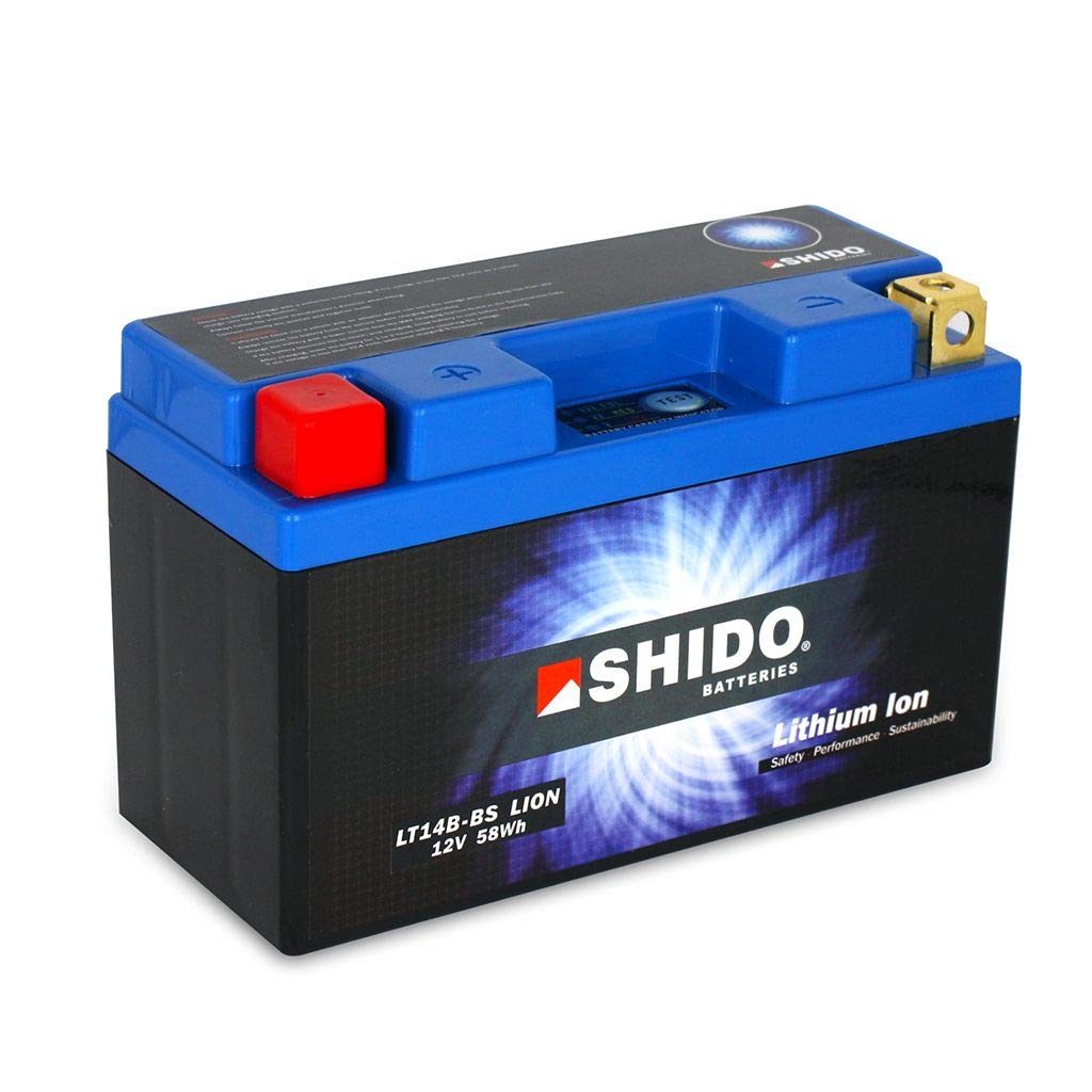 Batterie 12V 4,8AH(12AH) YT14B-BS Lithium-Ionen Shido 51293 FJR 1300A ABS RP28 16-18 von MOTOMENT