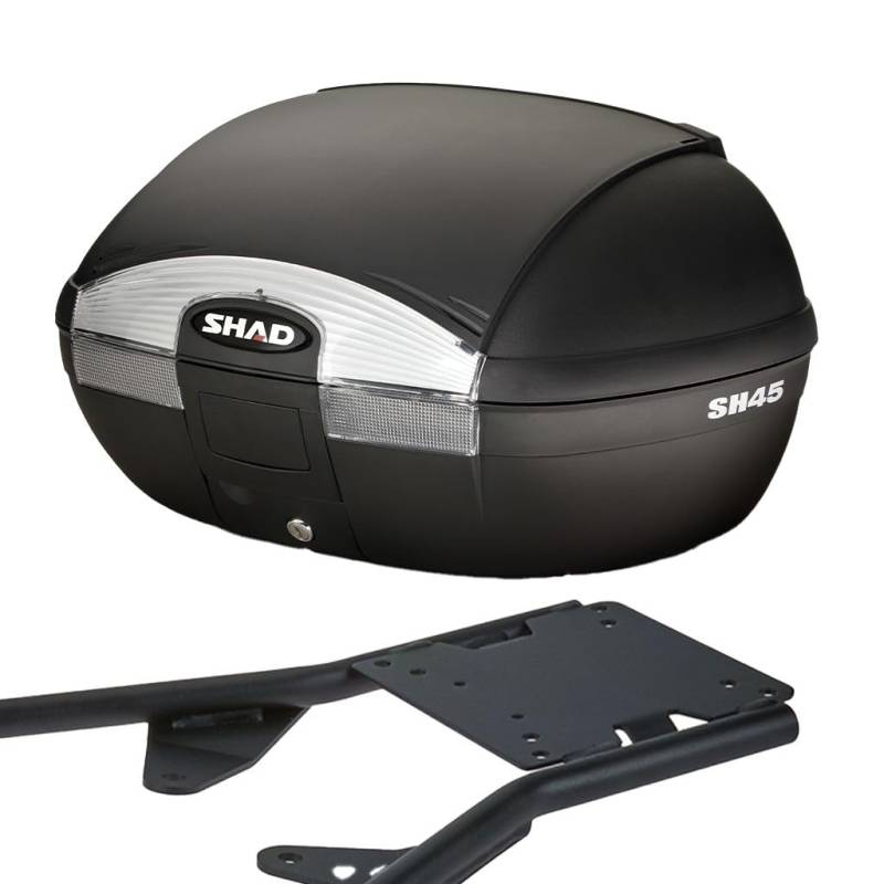 MOTOMENT Bundle Topcase inklusive Gepäckträger Komplettset Shad 45 Liter passend für Suzuki SV 650 X ABS WCX 2018-2020 von MOTOMENT