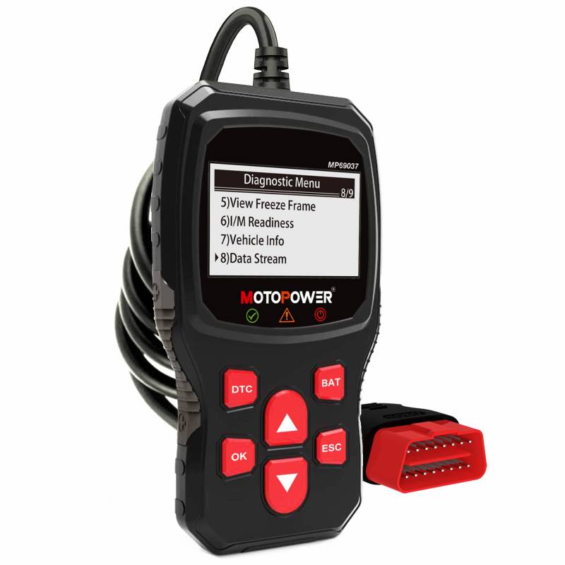 MOTOPOWER MP69037 Auto OBD2 Scanner Codeleser Motor Fehlercodeleser Scanner CAN Diagnosegerät Scanner von MOTOPOWER