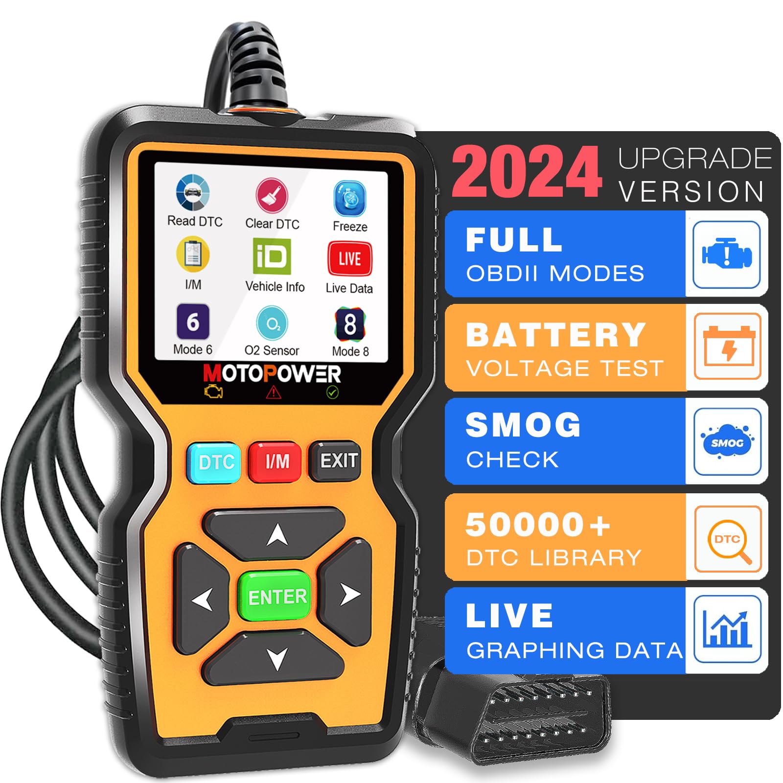 MOTOPOWER MP69039 Auto OBD2 Scanner Codeleser Motor Fehlercodeleser Scanner CAN Diagnosegerät Scanner Advanced Edition von MOTOPOWER