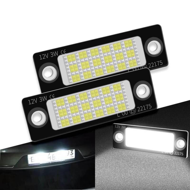 Kennzeichenbeleuchtung LED EPrüfzeichen, Kennzeichenbeleuchtung kompatibel mit T5 Caddy Touran Polo 9N Passat B6 Caddy 3 Touran 1T1 1T3 Transporter T5 T6 8K von MOTORHOOK