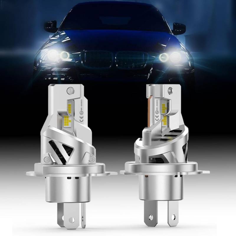 MOTORHOOK H4 Halogen-Scheinwerfer 5500K | 12V 60/55W | IP67 wasserdicht | Abblendlicht | 2er-Pack-6500K von MOTORHOOK