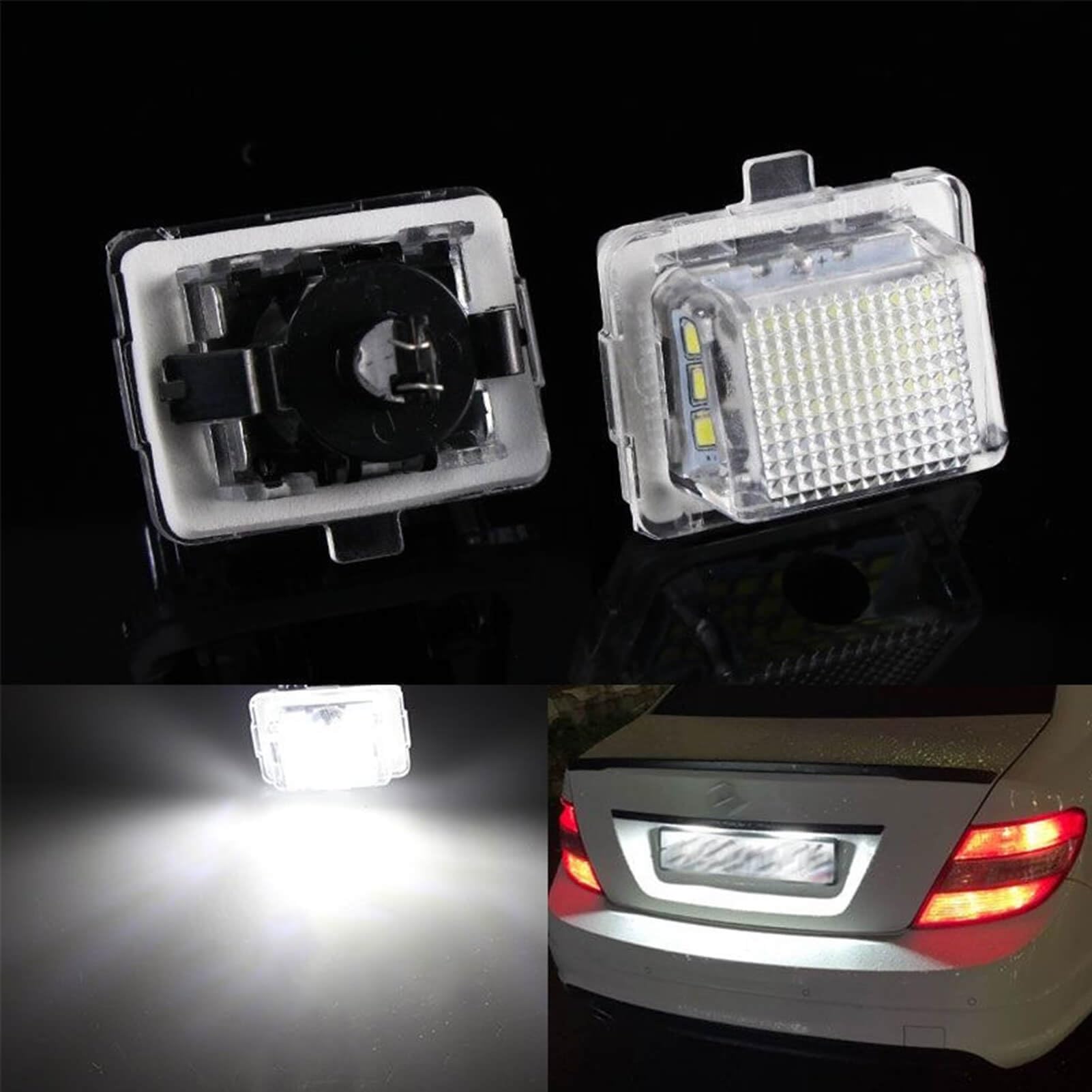 MOTORHOOK Kennzeichenbeleuchtung Plug-and-Play Canbus LED - Kompatibel mit MERCEDES W204, W212, W221, S204, S212, C204, C207, A207, CLA C117 55K von MOTORHOOK