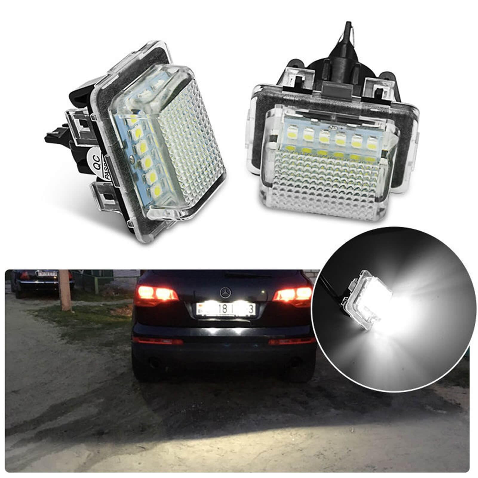 MOTORHOOK Kennzeichenbeleuchtung Plug-and-Play Canbus LED - Kompatibel mit MERCEDES W204, W212, W221, S204, S212, C204, C207, A207, CLA C117 60K von MOTORHOOK