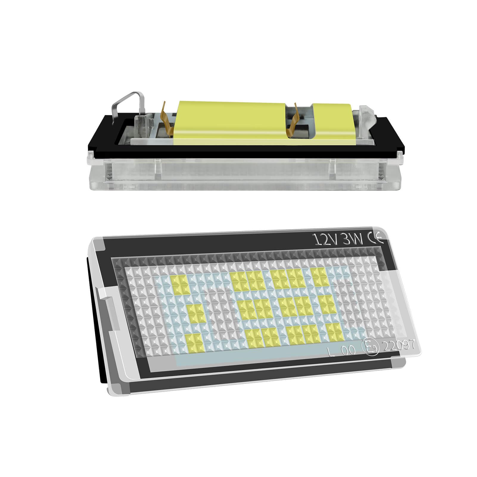 MOTORHOOK Prüfzeichen LED Kennzeichenbeleuchtung - Einfache Plug-and-Play Montage für B-MW 3er E46 60K von MOTORHOOK