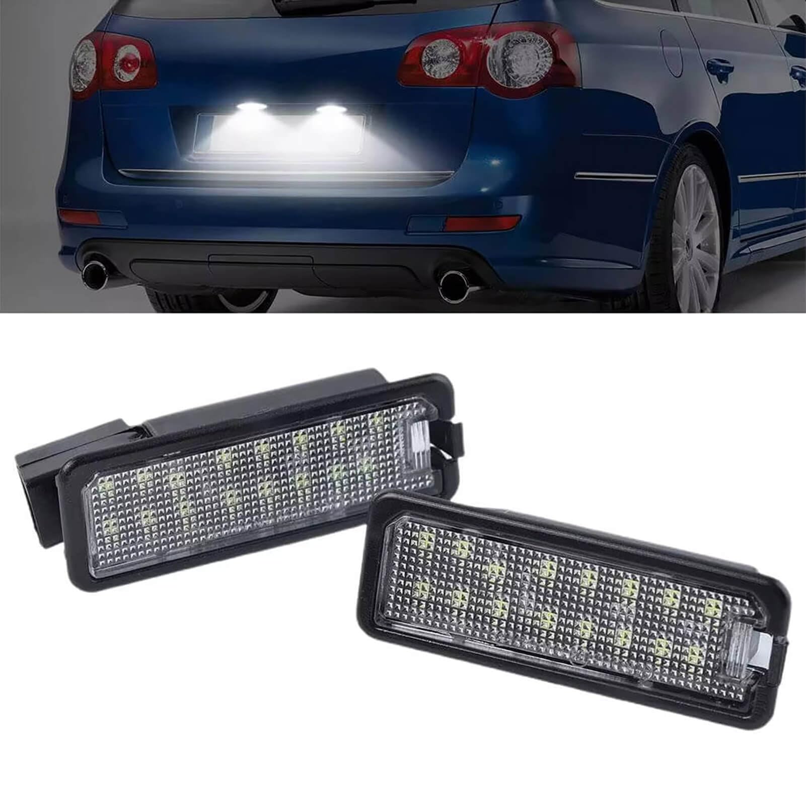 kennzeichen led beleuchtung, kennzeichenbeleuchtung kompatibel mit Golf 5 6 7, Polo 6R 9N, Phaeton, Eos, Passat, Scirocco, Amarok, Beetle, Crafter, PORSCHE Cayenne von MOTORHOOK