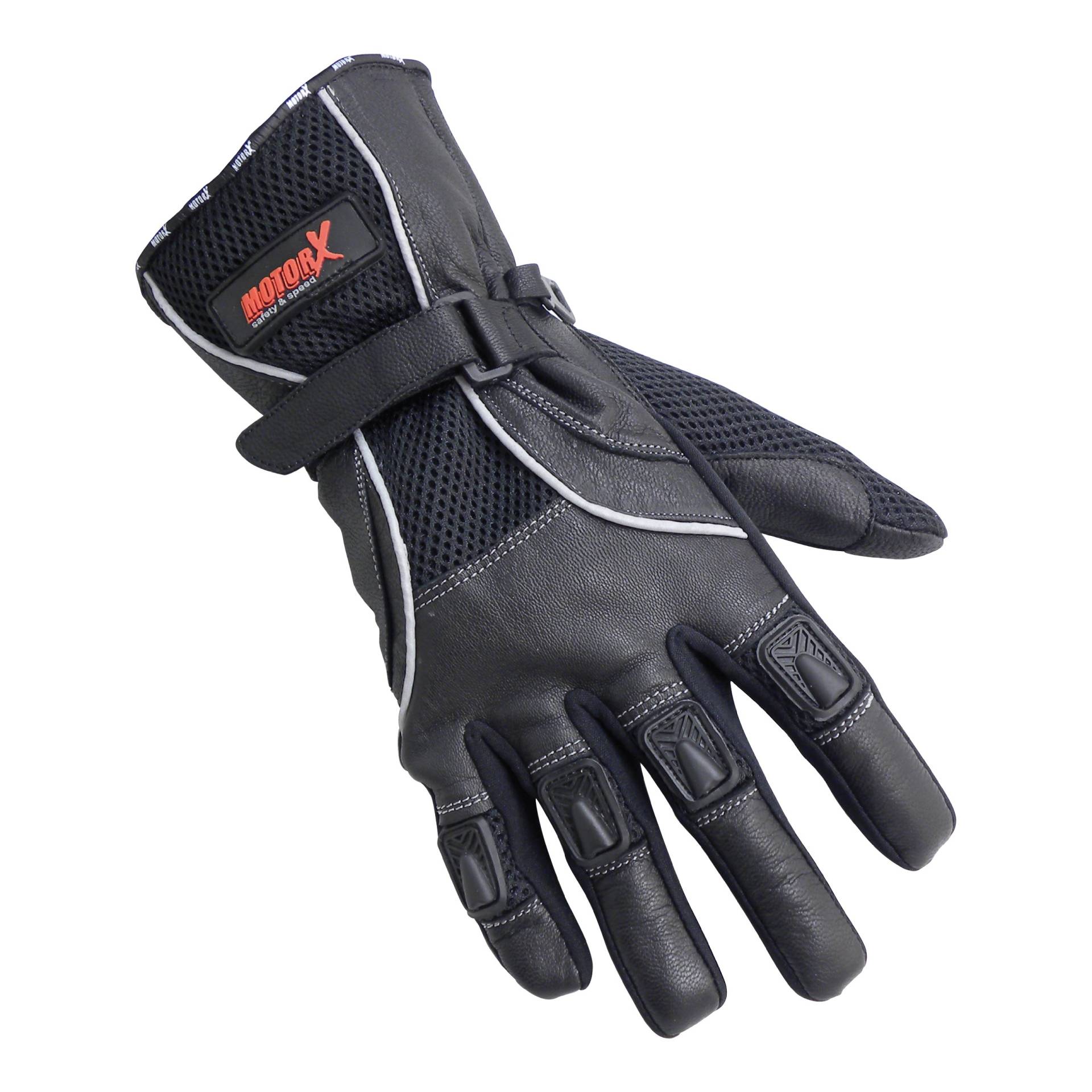 MotorX Motorrad-Handschuhe Sommer, Schwarz, Größe L von MOTORX