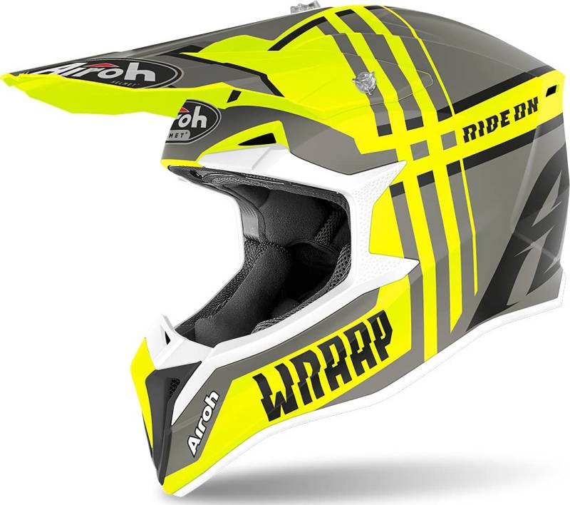 Airoh HELMET WRAAP BROKEN YELLOW MATT M von MOTOTOPGUN