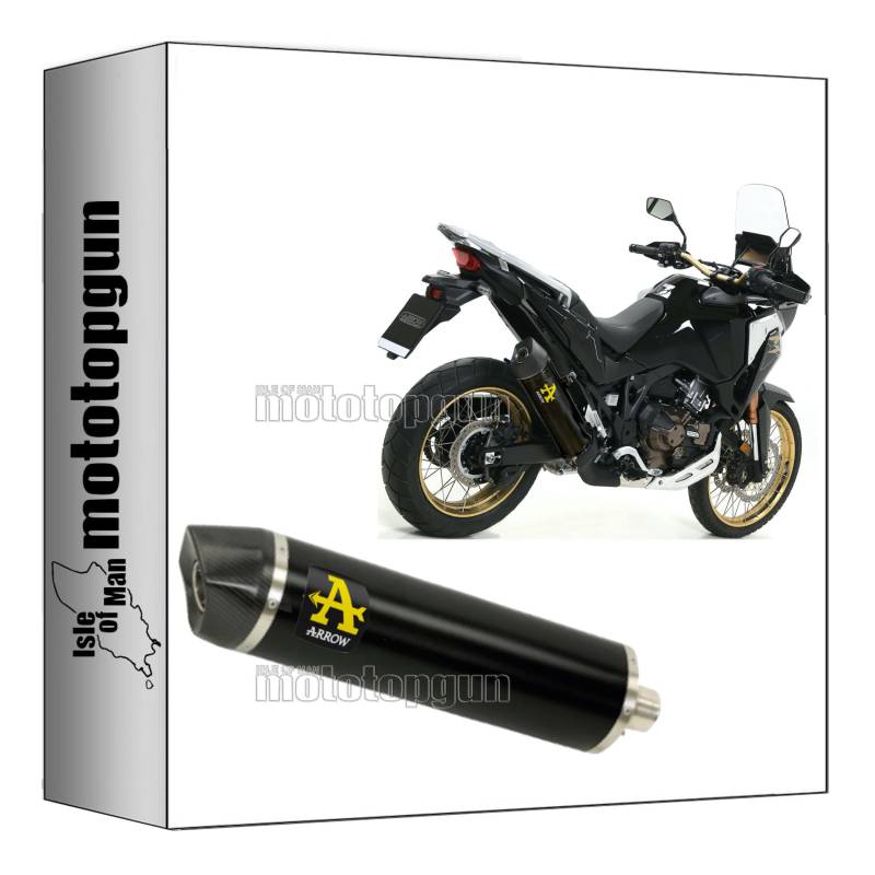 arrow 72625AKN auspuff zugelassen maxi race-tech aluminium schwarz endkappe carby kompatibel mit honda africa twin 1100 2020 2021 2022 2023 mototopgun von MOTOTOPGUN