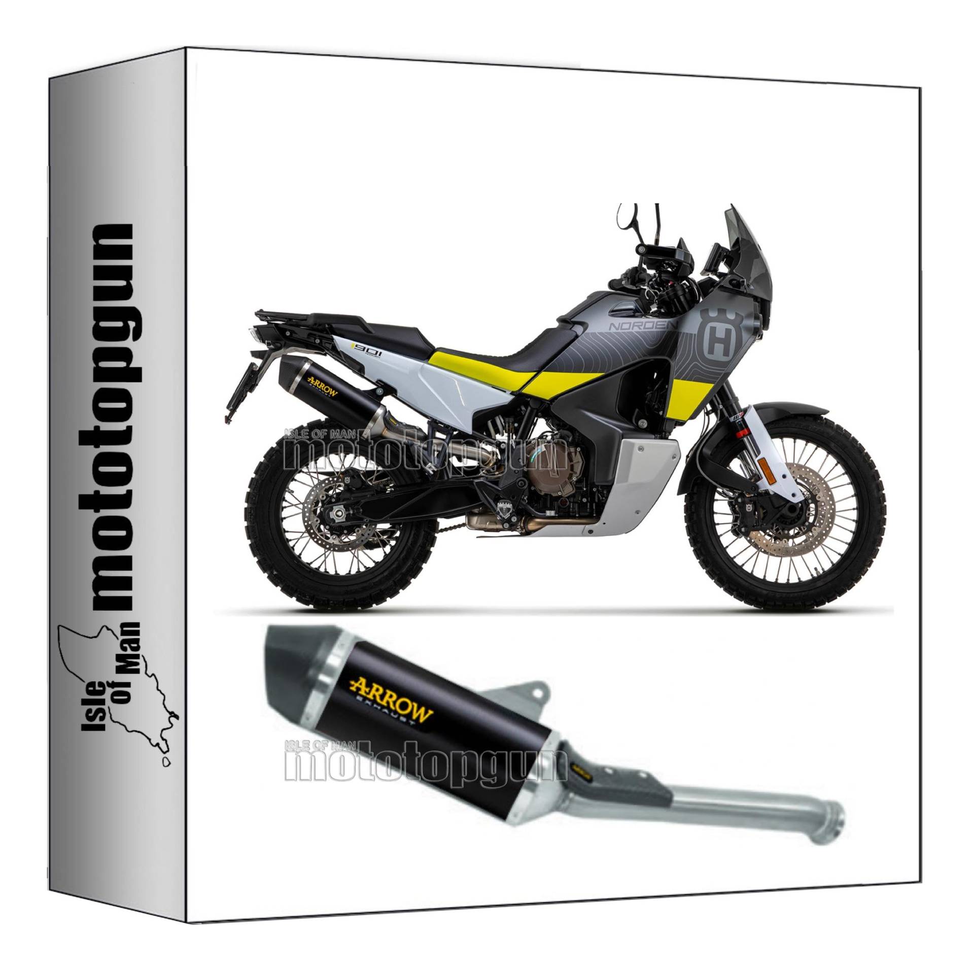 arrow 71904AKN auspuff zugelassen race-tech aluminium schwarz endkappe carby kompatibel mit husqvarna norden 901 2022 2023 mototopgun von MOTOTOPGUN