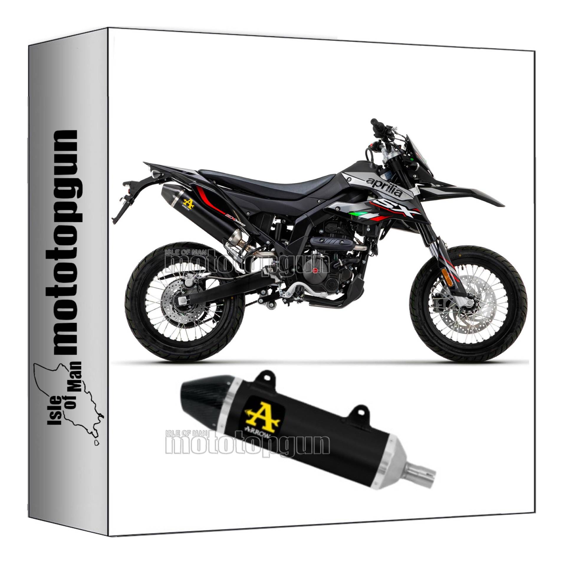 arrow 52510AKN auspuff zugelassen thunder aluminium schwarz endkappe carby kompatibel mit aprilia rx - sx 125 2021 2022 2023 mototopgun von MOTOTOPGUN