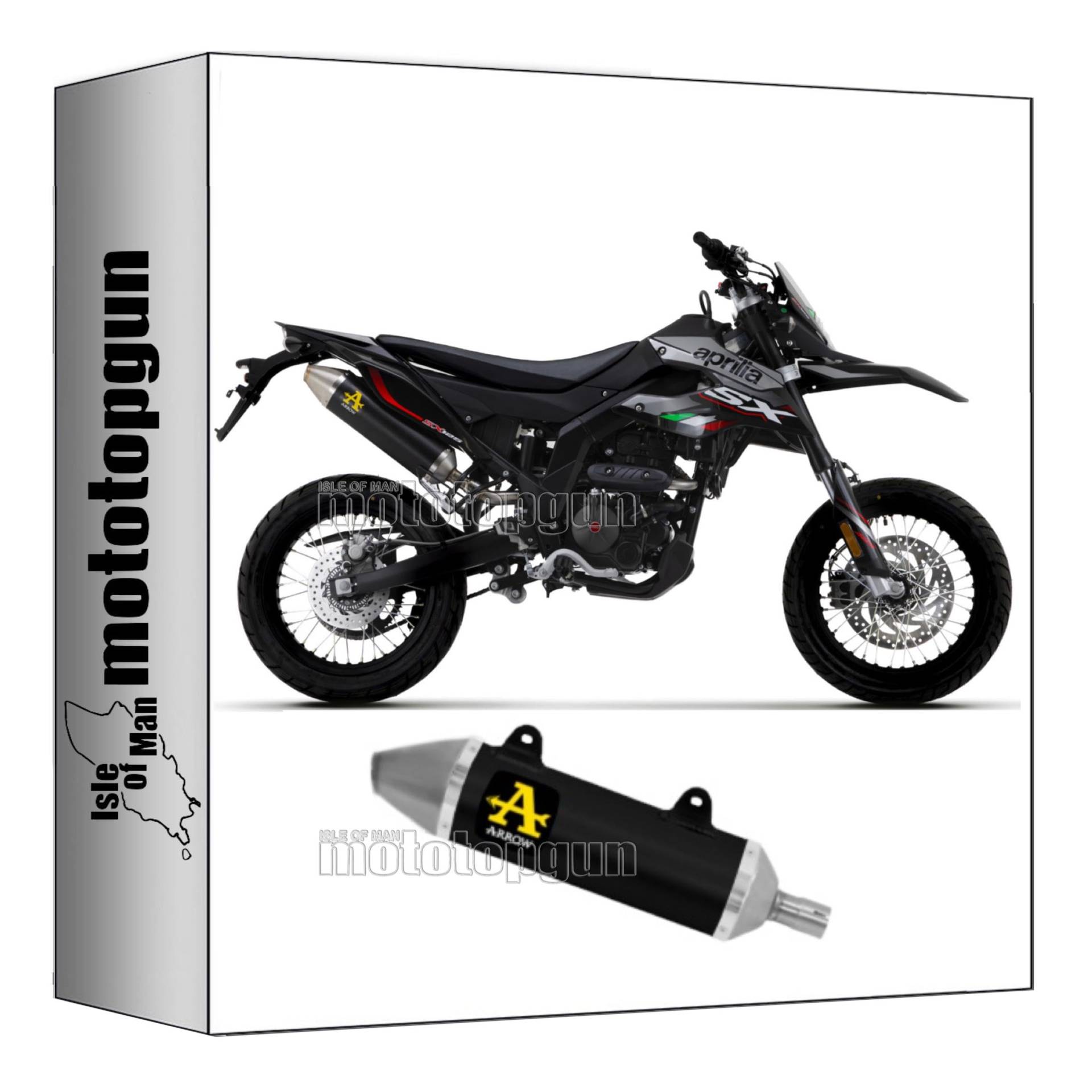 arrow 52510AON* auspuff zugelassen thunder aluminium schwarz endkappe edelstahl kompatibel mit aprilia rx - sx 125 2021 2022 2023 mototopgun von MOTOTOPGUN